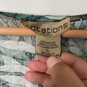 Notations Vintage Tropical Leaf Print Maxi Dress Sleeveless Green Rayon Size XL thumbnail 6