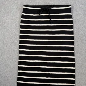 Lou & Grey Black White Striped Drawstring Maxi Skirt Women's XS Elastic Waist thumbnail 2