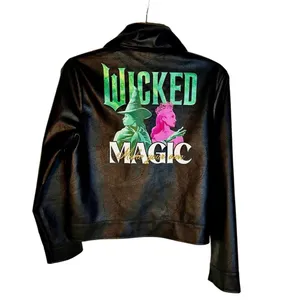 Wicked Glinda Alphaba Faux Leather Moto Jacket Size Small thumbnail 2