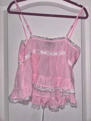Edikted Lace Babydoll Pink Top thumbnail 2