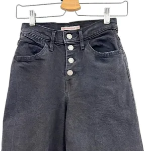 Levi's Mile High Wide Leg‎ Cropped Jeans Black Denim Size 24 thumbnail 4
