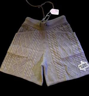 🆕 RETROVERT Gradient knit Cable knit shorts Gray thumbnail 1