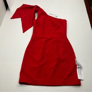 Dress the Population Tiff One Shoulder Mini Dress Womens SZ Small‎ Rouge Red NEW thumbnail 13