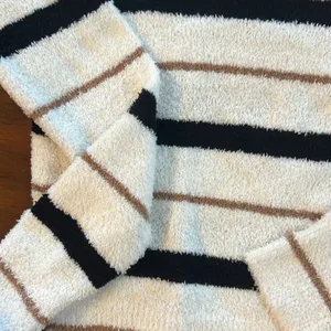 Altar'd State Black, White, and Tan Striped Crew Neck Sweater thumbnail 3