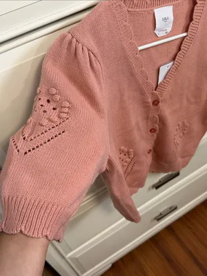 LOLA Studio Dusty Rose Short-Sleeve Knit Cardigan thumbnail 3