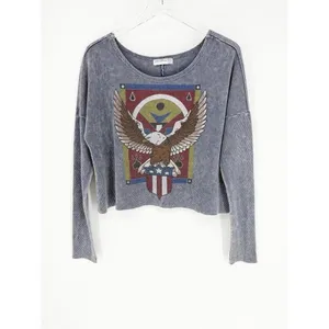 Daydreamer LA Eagle Long Sleeve Textured Top Women's‎ M Vintage Wash thumbnail 2