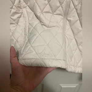 *Columbia Off White Mock Neck Quilted Large Long Sleeve Puffer Jacket #HC thumbnail 5