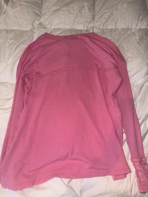 Aerie Pink Waffle Knit Sweater thumbnail 3