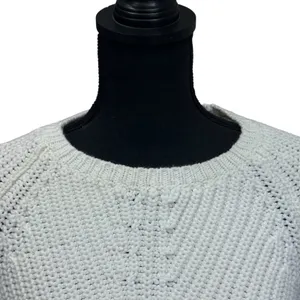 Anthropologie‎ Sweater Women's Small Rosie Neira White Cotton Knit Bell Sleeves thumbnail 2