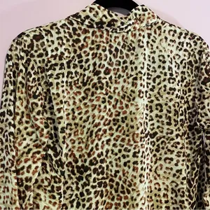 NEW Haute Hippie Tunic Top Sheer Leopard Print Chiffon Boho Modal Popover XS thumbnail 5