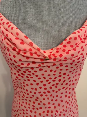 Runaway Clothes Mini Pink Dress with Red Polka Dots. Size Small thumbnail 2
