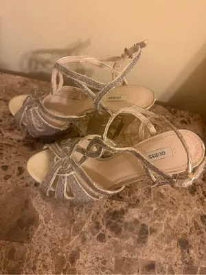 GUESS Metallic Gold Strappy Heeled Sandals thumbnail 4