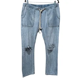 One Teaspoon Shabbies Jeans Women Sz L Drawstring Boyfriend Distressed Blue‎ thumbnail 2