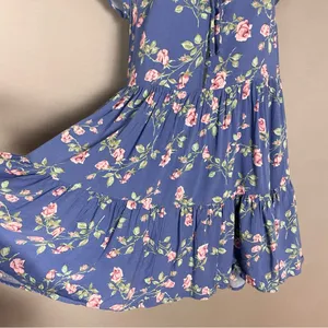 Urban Outfitters Babydoll Dress‎ Floral Mini Button-Up Top Tiered Skirt Feminine thumbnail 7
