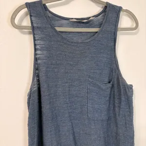 Athleta Maven Heather Blue Pocket Tank Top Sz L thumbnail 3