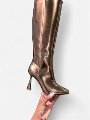 brand new Gianni Bini Metallic Gold Patent Knee High Boots, size 7 thumbnail 7