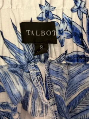 Talbots WASHED LINEN PULL-ON SHORTS - PAINTED PALMS thumbnail 4