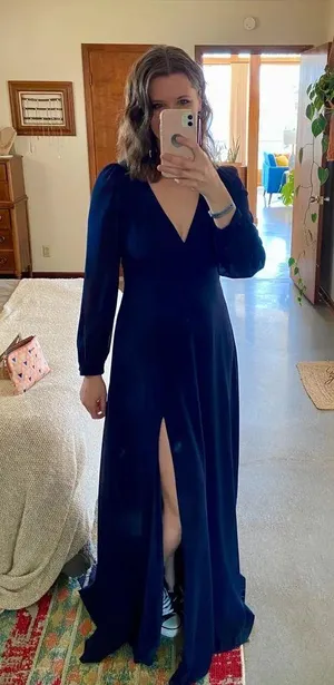 Lulus NWT Love You So Navy Long Sleeve Maxi Dress thumbnail 6