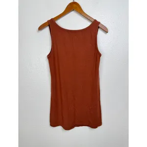 Storq Maternity Tank Top Rust Orange Terracotta Modal‎ Spandex Scoop Neck Size 3 thumbnail 2