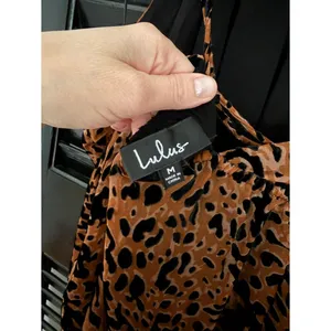 Lulus Intention Brown Leopard Burnout Velvet Print Dress Size M thumbnail 7