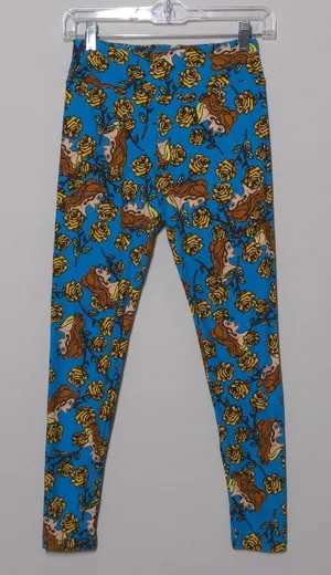 LuLaRoe Leggings in Beauty and the Beast Print – One Size thumbnail 1