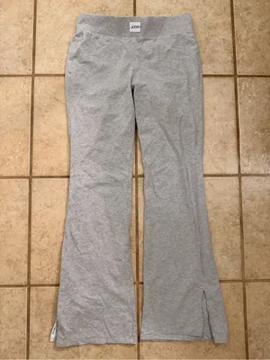 Jockey Gray Foldover Waist Flare Yoga Pants thumbnail 2