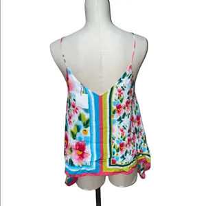 NWT ZARA FLORAL BOHEMIAN ASYMMETRICAL BLOUSE TOP SMALL Multicolor thumbnail 7