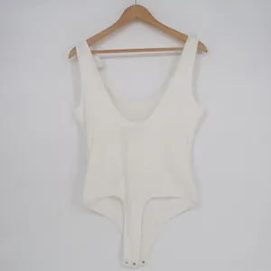 Lulus Pretty Pleased Bodysuit Womens Large White Stretch Tie-Strap One Piece thumbnail 6