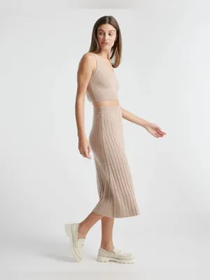 Quince 100% Mongolian Cashmere Cropped Tank in Oatmeal XS thumbnail 2