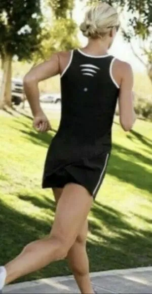 Athleta Black Smash Tennis Running Mini Dress Sz Small Athletic thumbnail 2