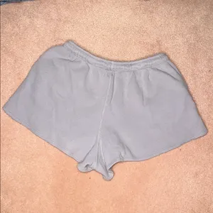 Brandy Melville Waffle Knit Shorts Periwinkle 100% Cotton Pockets Drawstring thumbnail 5