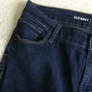 Old Navy Super Skinny Mid Rise Women's Dark Wash Blue Denim Jeans - Size 12 thumbnail 10