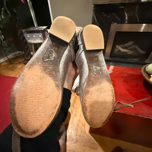 Free People Metallic Silver Lace-Up Ballet Flats thumbnail 4