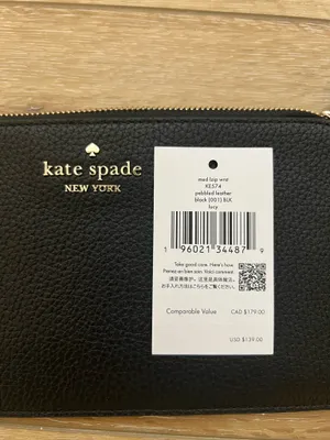 Kate Spade Wristlet Wallet Black Leather thumbnail 2