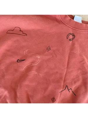 Nike Orange Cropped Sweatshirt Sweater Size Medium thumbnail 3