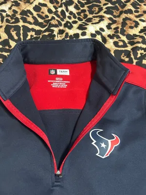 NFL Navy Blue and Red Quarter-Zip Sweater thumbnail 3