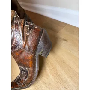 El Charro Leather Cowboy Boots Size 38 thumbnail 6