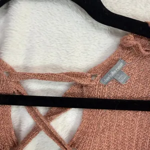 Charlotte Russe S Open Front Cardigan Dusty Rose‎ Lace-Up Back Knit Sweater thumbnail 6