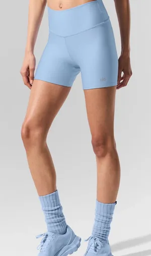 ALO Yoga Light Blue High-Rise Bike Shorts sz S thumbnail 1