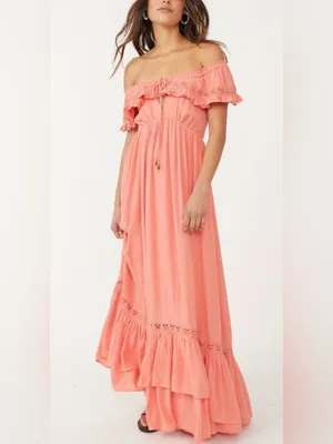 New FREE PEOPLE Moonlight Ocean Maxi in Burnt Coral Size L thumbnail 4