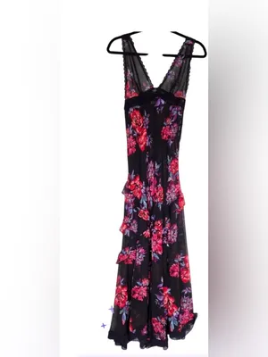 Free People Stay Awhile Sleeveless Maxi Dress Women's Sheer Boho Whimsigoth thumbnail 4