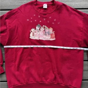 Vintage Jerzees Snowman Christmas Winter Crewneck size 2XL Made in‎ USA Cute thumbnail 4