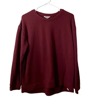 Orvis deep red crewneck sweater casual comfortable style large winter warm thumbnail 1