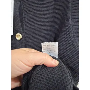 Trendy Queen Black Knit Button Down Sweater Vest Gold Buttons Preppy Medium thumbnail 5