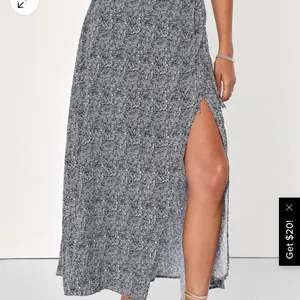Lulu’s Tempest Navy Blue Print Wrap Maxi Skirt size XS thumbnail 2