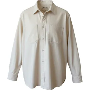 Madewell Women Cotton Button Up Shirt XL Ivory Easy Fit Twill Shacket Utility thumbnail 1