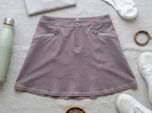 Title Nine Women 8 Athletic Skort Taupe Gray Hiking Golf Tennis Skirt Liner thumbnail 1