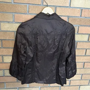 Vintage Christine Phillipe Chocolate Brown Studded Full Zip Jacket Womens Size 2 thumbnail 2