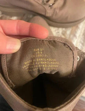 H&M Canvas Lug Sole Lace Up Combat Boots Taupe Tan Color Women’s Size 6 thumbnail 6