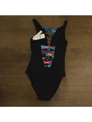 NWT Bleu Rod Beattie Thing Plunge Over-the-Shoulder One-Piece Swimsuit Black 6 thumbnail 3